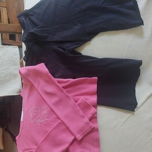 American Girl sz6 6 ribbed knit tee &  sz XS coulotte pants